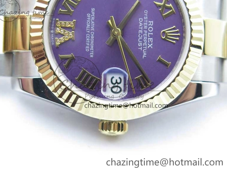 Dial BP Oyster Bracelet on YG Best Purple Maker 31mm Edition Roman 278273 SS Datejust YG SS 0203
